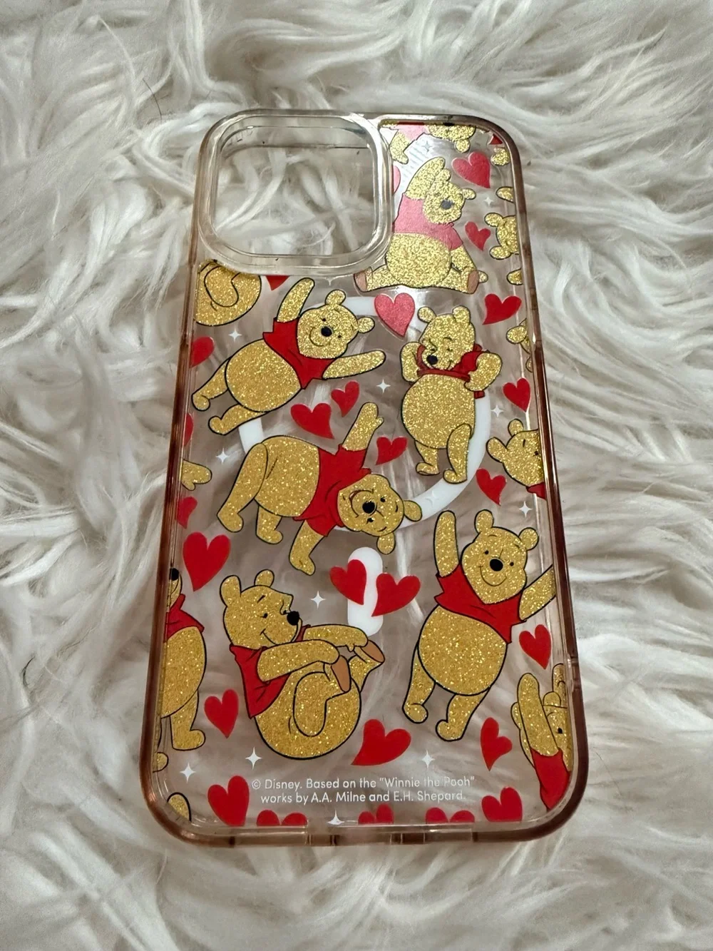Disney Winnie the Pooh Glitter MagSafe iPhone 16 Pro Max Case